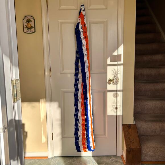 NEW Handmade Crocheted Scarf in University of Virginia Colors - Picture 9 of 11